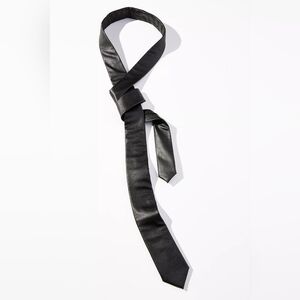 NEW Anthropologie Faux Leather Black Neck Tie